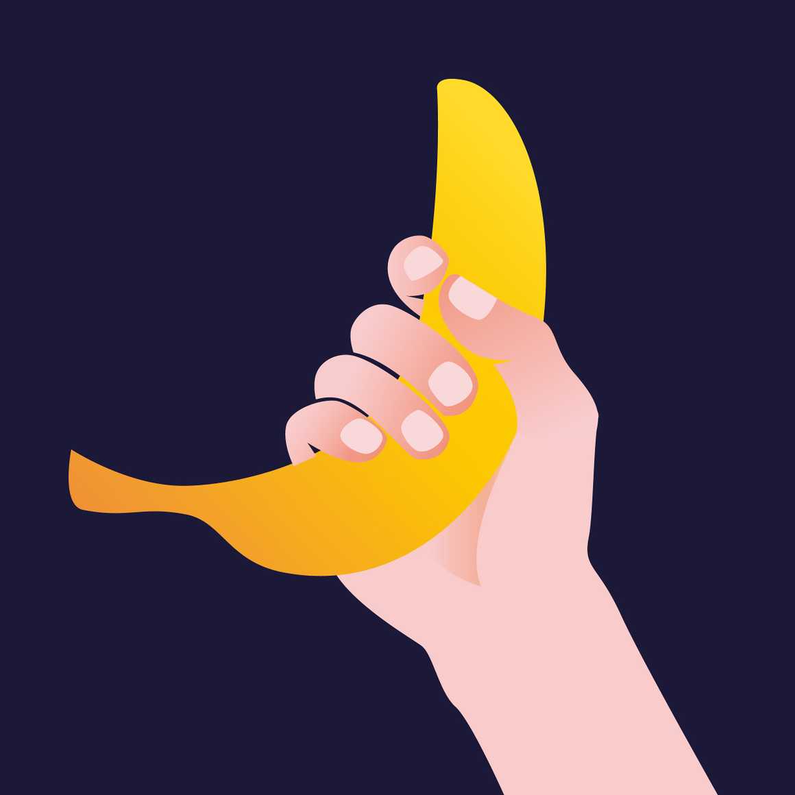 рука стискає банан, ніби частину тіла, нагадуючи мастурбацію